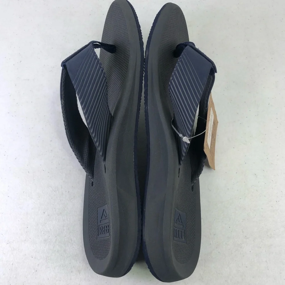 Reef Phantom II Grey Navy Thong Flip Flop Shoes Size 8